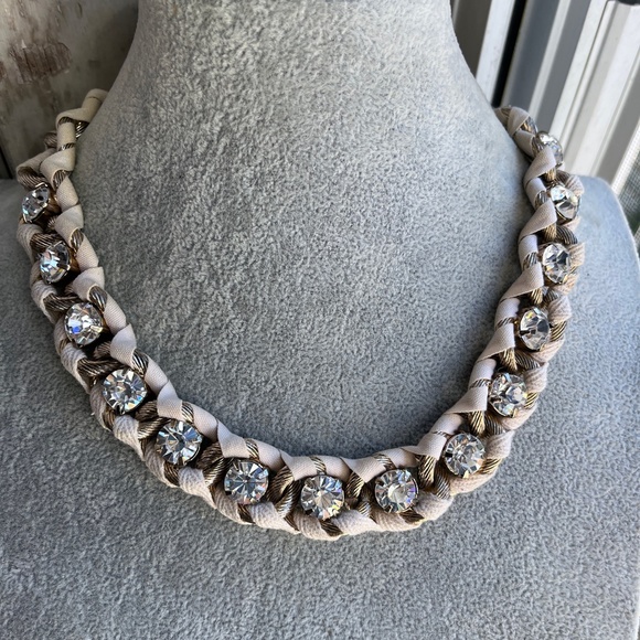 Sparkling Ann Taylor Crystal Statement Necklace - Bride Crystal Choker Necklace - Picture 3 of 6